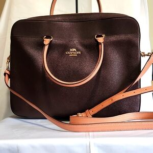 Coach Crossgrain Leather Slim Laptop Case